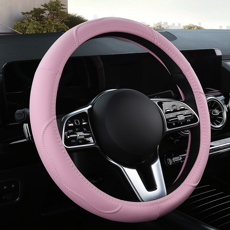 Car Steering Wheel Cover Anti Slip Breathable - غطاء عجلة قيادة السيارة من الجلد