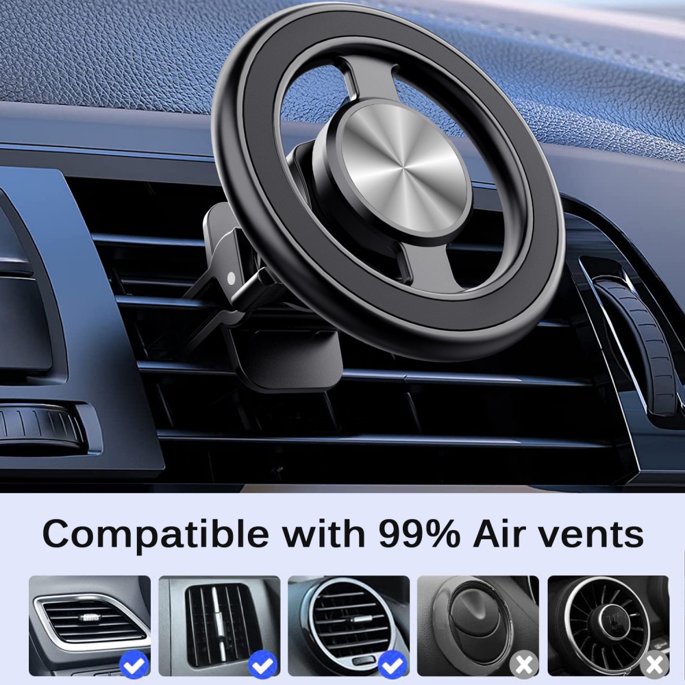 Magnetic Phone Holder For Car Vent - حامل هاتف مغناطيسي للسيارة، مشبك تثبيت