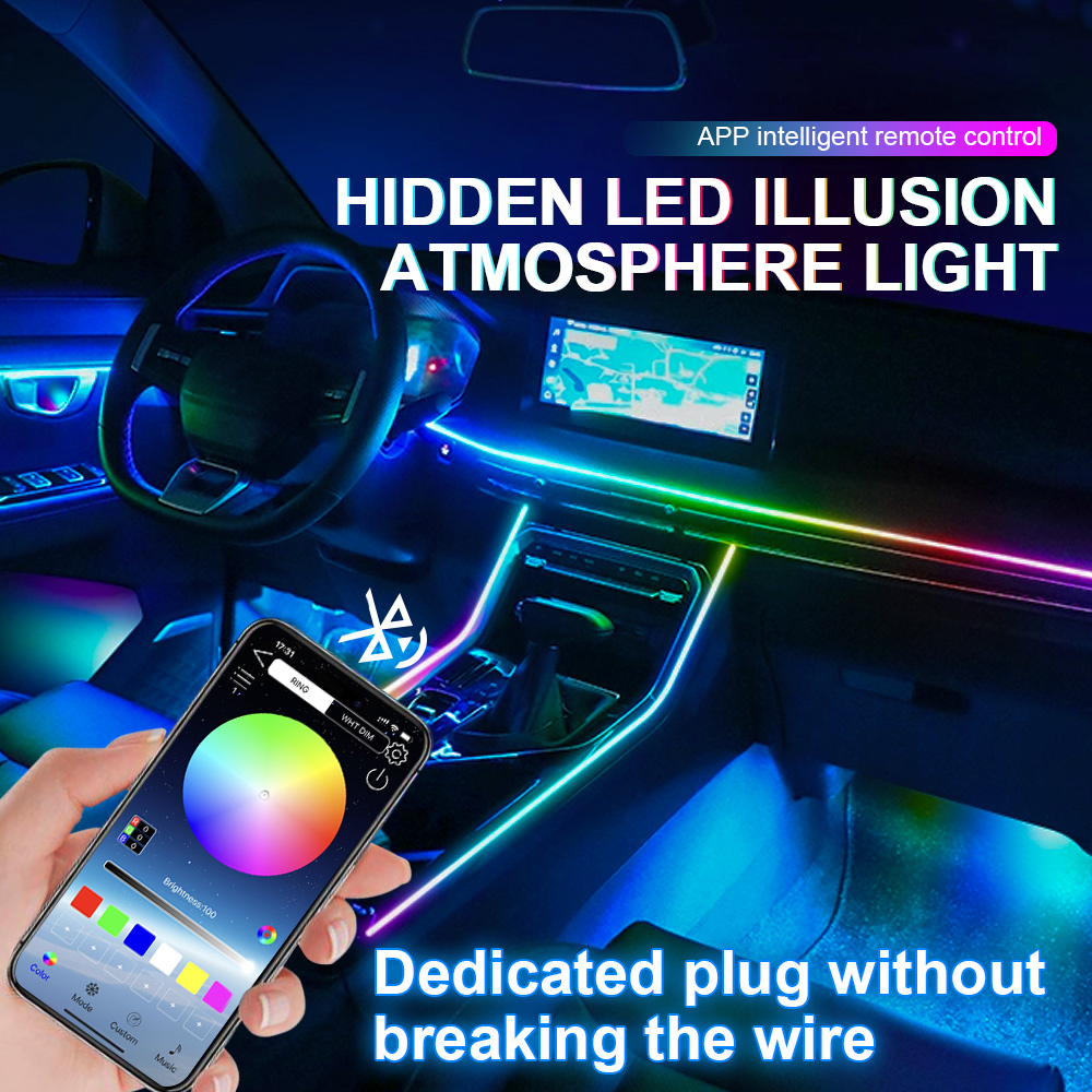 6/10/14/18/22 في 1 إضاءة داخلي - مراجعة Led Ambient Interior Car Lights App Control وسعره