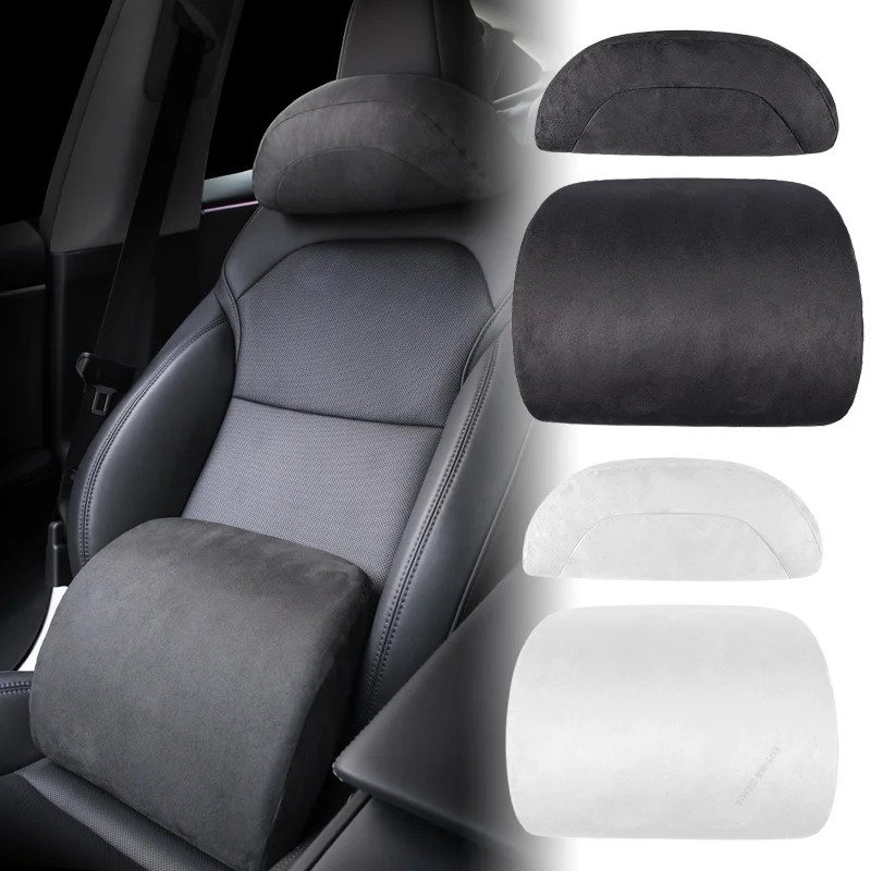 وسادة رقبة ومسند رأس ودعم أسفل - مراجعة Memory Foam Car Neck Pillow Lumbar Support وسعره