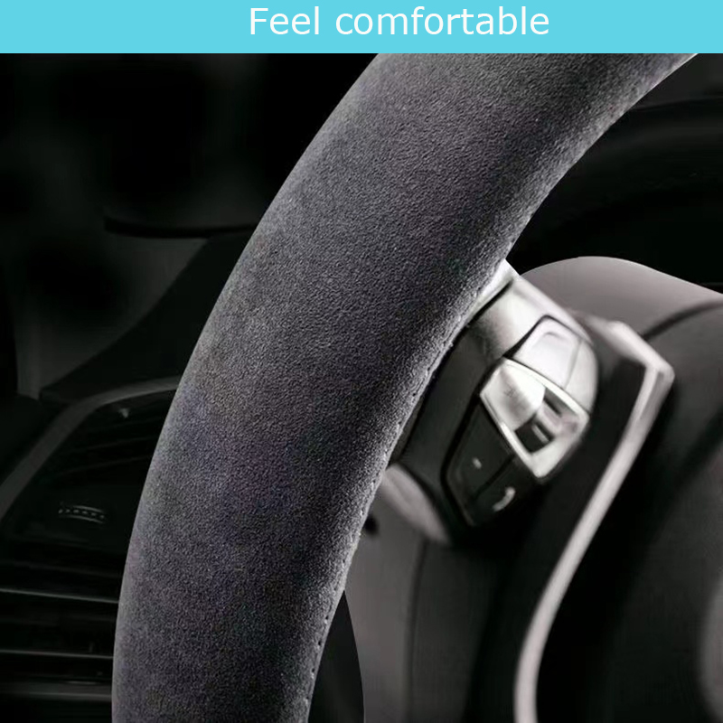مخصص مخيط يدويا الأسود الجلد ا - مراجعة Car Steering Wheel Cover Anti Slip Breathable وسعره