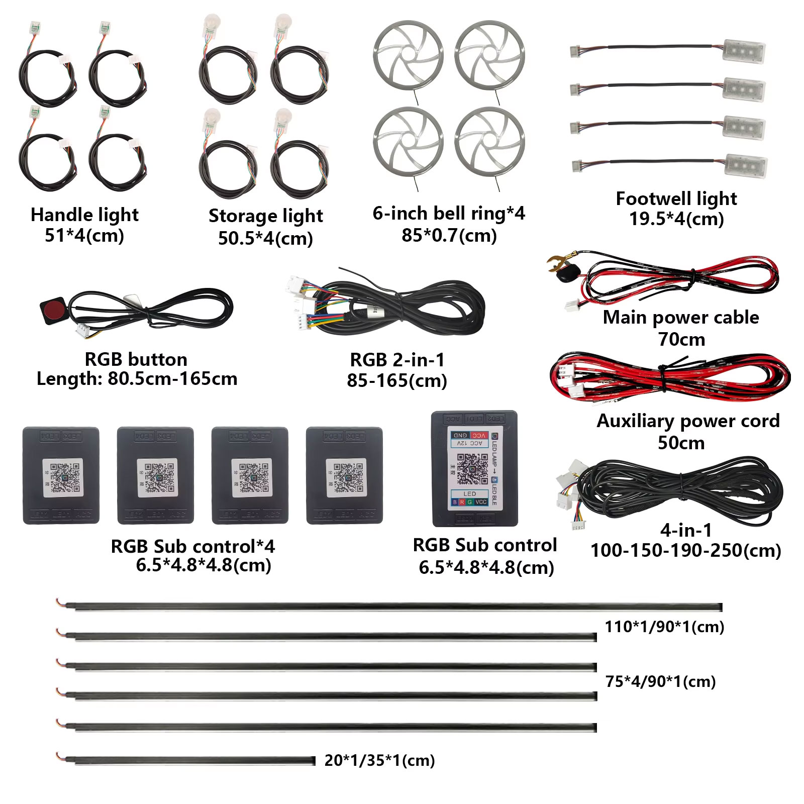 أشرطة إضاءة LED للسيارات، قابل - مراجعة Led Ambient Interior Car Lights App Control وسعره
